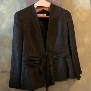 Max Mara tweed pants suit. Charcoal with metallic shimmer. Like new condition.